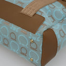 Salvatore Ferragamo Gancini Tote Bag Canvas Leather Light Blue Gold Auth gh706-16