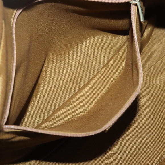 Salvatore Ferragamo Gancini Tote Bag Canvas Leather Light Blue Gold Auth gh706