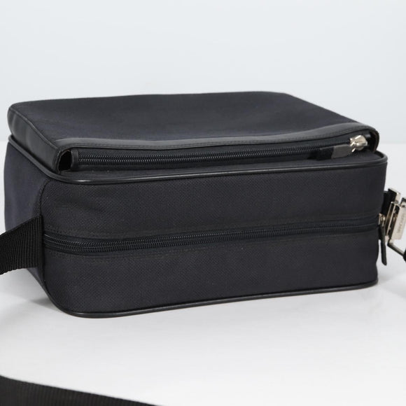 Gianni Versace Shoulder Bag Canvas Black Silver Auth gh707