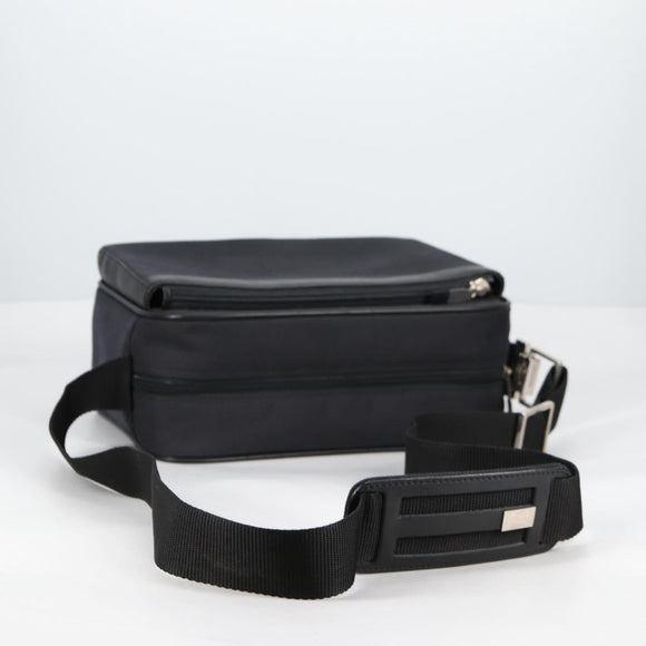 Gianni Versace Shoulder Bag Canvas Black Silver Auth gh707