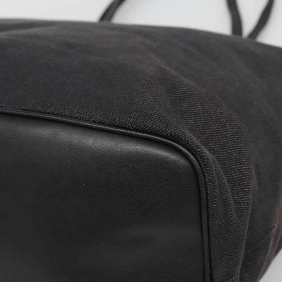 Salvatore Ferragamo Tote Bag Canvas Black Silver Auth gh708