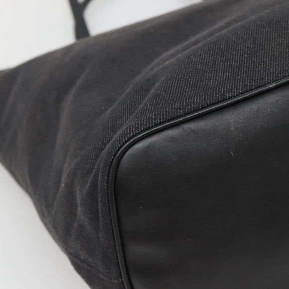 Salvatore Ferragamo Tote Bag Canvas Black Silver Auth gh708