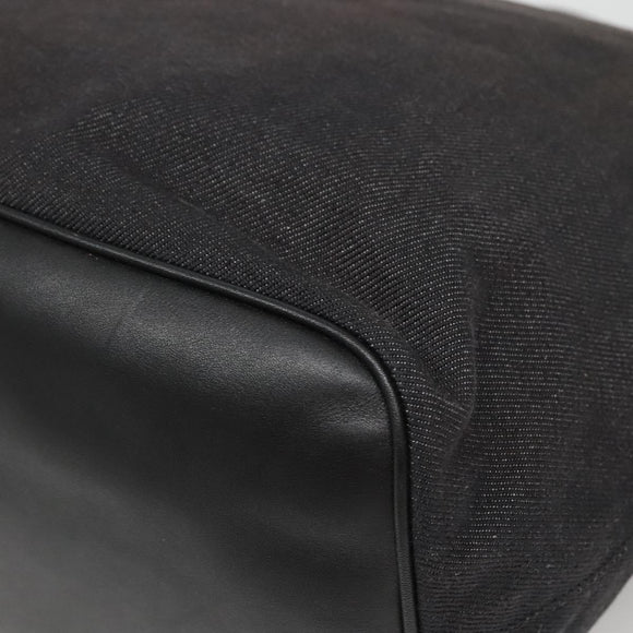 Salvatore Ferragamo Tote Bag Canvas Black Silver Auth gh708