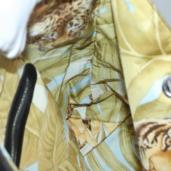 Salvatore Ferragamo Tote Bag Canvas Black Silver Auth gh708