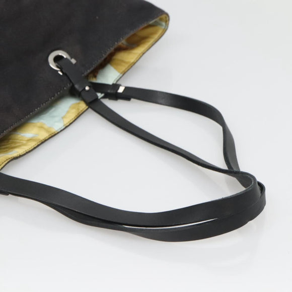 Salvatore Ferragamo Tote Bag Canvas Black Silver Auth gh708