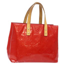 LOUIS VUITTON Monogram Vernis Reade PM Hand Bag Red Rouge M91088 LV Auth gh710-1