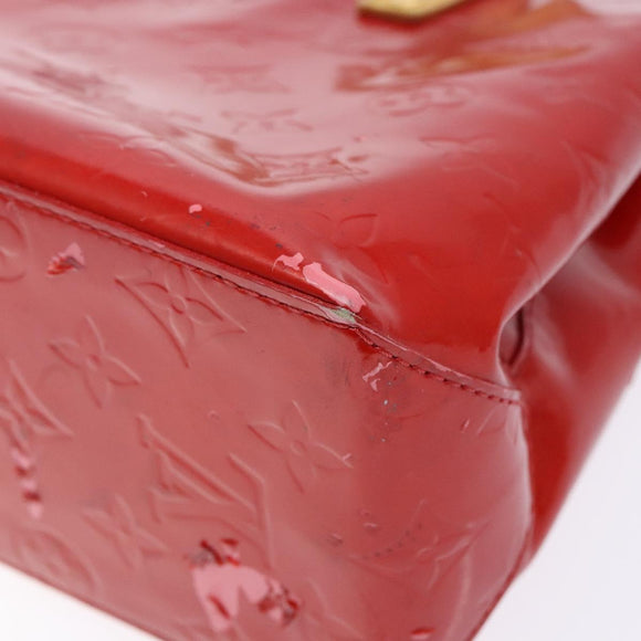 LOUIS VUITTON Monogram Vernis Reade PM Hand Bag Red Rouge M91088 LV Auth gh710
