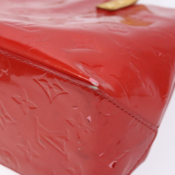 LOUIS VUITTON Monogram Vernis Reade PM Hand Bag Red Rouge M91088 LV Auth gh710
