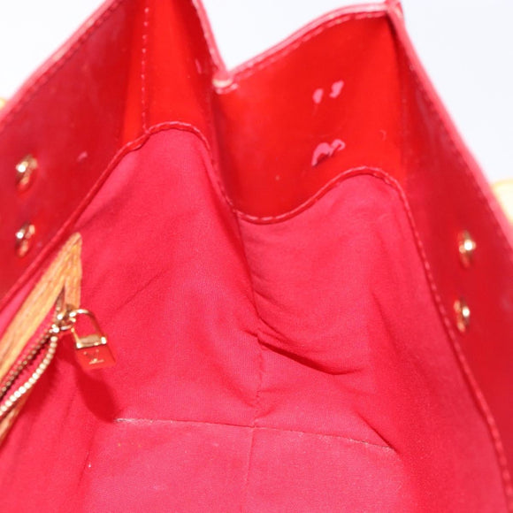 LOUIS VUITTON Monogram Vernis Reade PM Hand Bag Red Rouge M91088 LV Auth gh710