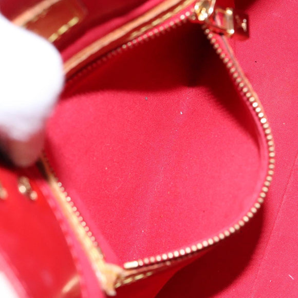 LOUIS VUITTON Monogram Vernis Reade PM Hand Bag Red Rouge M91088 LV Auth gh710