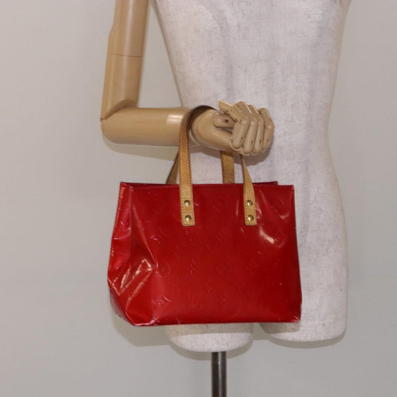 LOUIS VUITTON Monogram Vernis Reade PM Hand Bag Red Rouge M91088 LV Auth gh710