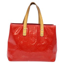 LOUIS VUITTON Monogram Vernis Reade PM Hand Bag Red Rouge M91088 LV Auth gh710-2