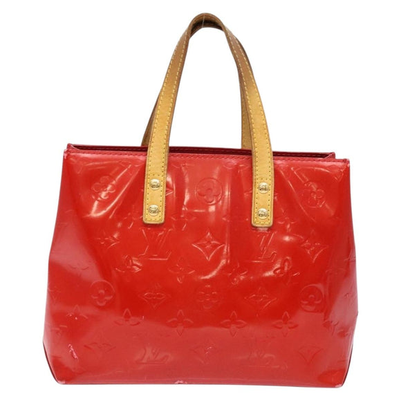 LOUIS VUITTON Monogram Vernis Reade PM Hand Bag Red Rouge M91088 LV Auth gh710