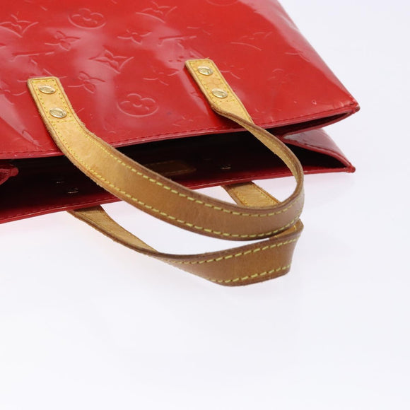 LOUIS VUITTON Monogram Vernis Reade PM Hand Bag Red Rouge M91088 LV Auth gh710