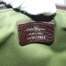 Salvatore Ferragamo Accessory Pouch Suede Brown Silver Auth gh716-15