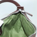 Salvatore Ferragamo Accessory Pouch Suede Brown Silver Auth gh716-17