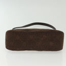 Salvatore Ferragamo Accessory Pouch Suede Brown Silver Auth gh716-9