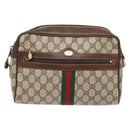 GUCCI GG Supreme Web Sherry Line Shoulder Bag PVC Beige 001 4071 5 Auth gh717-13