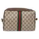 GUCCI GG Supreme Web Sherry Line Shoulder Bag PVC Beige 001 4071 5 Auth gh717-2