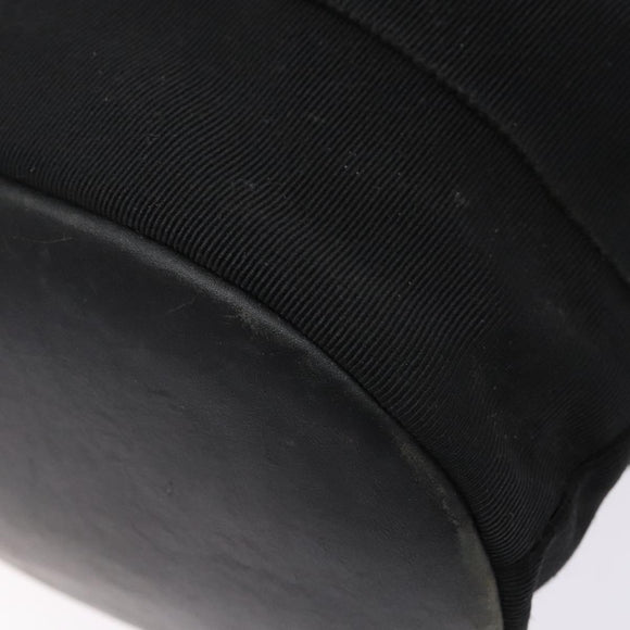 Salvatore Ferragamo Chain Shoulder Bag Canvas Black Gold Auth gh718