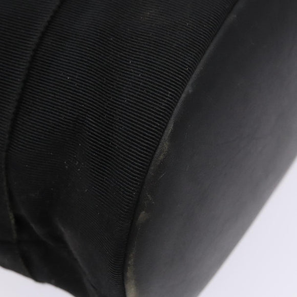 Salvatore Ferragamo Chain Shoulder Bag Canvas Black Gold Auth gh718