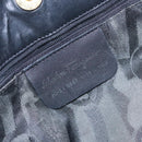 Salvatore Ferragamo Chain Shoulder Bag Canvas Black Gold Auth gh718-12