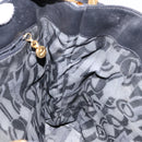 Salvatore Ferragamo Chain Shoulder Bag Canvas Black Gold Auth gh718-17