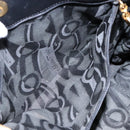 Salvatore Ferragamo Chain Shoulder Bag Canvas Black Gold Auth gh718-11