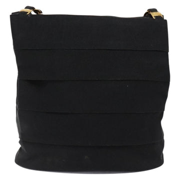 Salvatore Ferragamo Chain Shoulder Bag Canvas Black Gold Auth gh718 - 0