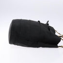 Salvatore Ferragamo Chain Shoulder Bag Canvas Black Gold Auth gh718-3