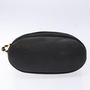 Salvatore Ferragamo Chain Shoulder Bag Canvas Black Gold Auth gh718-5