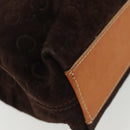 CELINE C Macadam Canvas Hand Bag Brown Gold Auth gh720-12