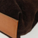 CELINE C Macadam Canvas Hand Bag Brown Gold Auth gh720-13