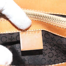 CELINE C Macadam Canvas Hand Bag Brown Gold Auth gh720-14