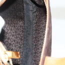 CELINE C Macadam Canvas Hand Bag Brown Gold Auth gh720-15