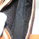 CELINE C Macadam Canvas Hand Bag Brown Gold Auth gh720-18