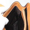 CELINE C Macadam Canvas Hand Bag Brown Gold Auth gh720-20