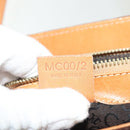 CELINE C Macadam Canvas Hand Bag Brown Gold Auth gh720-22
