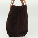 CELINE C Macadam Canvas Hand Bag Brown Gold Auth gh720-4