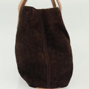 CELINE C Macadam Canvas Hand Bag Brown Gold Auth gh720-5