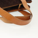 CELINE C Macadam Canvas Hand Bag Brown Gold Auth gh720-7