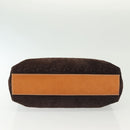 CELINE C Macadam Canvas Hand Bag Brown Gold Auth gh720-9