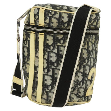 Christian Dior Trotter Canvas Shoulder Bag Black Silver Auth gh722