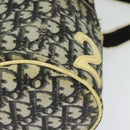 Christian Dior Trotter Canvas Shoulder Bag Black Silver Auth gh722-11