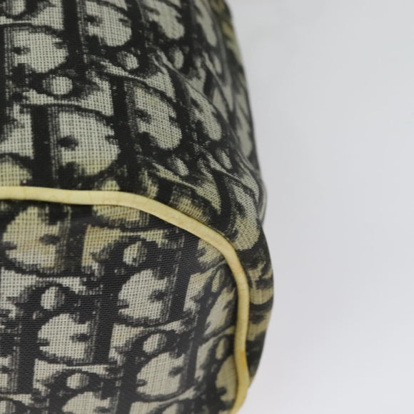 Christian Dior Trotter Canvas Shoulder Bag Black Silver Auth gh722