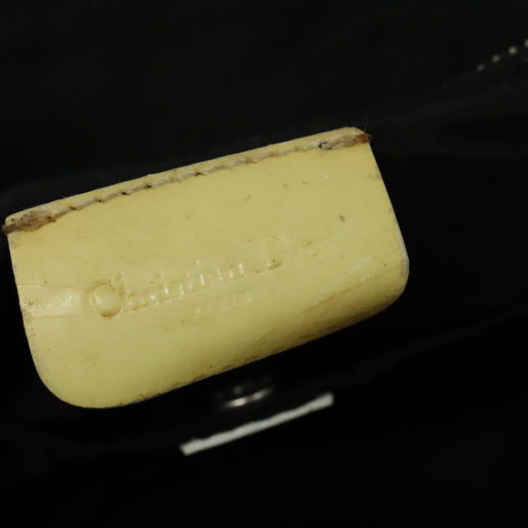 Christian Dior Trotter Canvas Shoulder Bag Black Silver Auth gh722