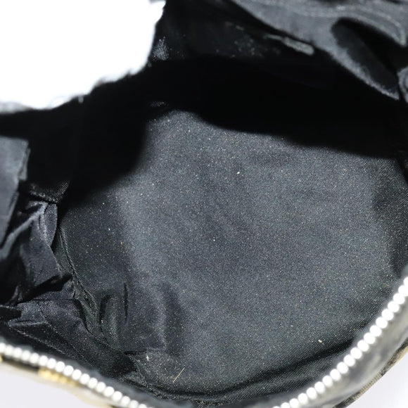 Christian Dior Trotter Canvas Shoulder Bag Black Silver Auth gh722