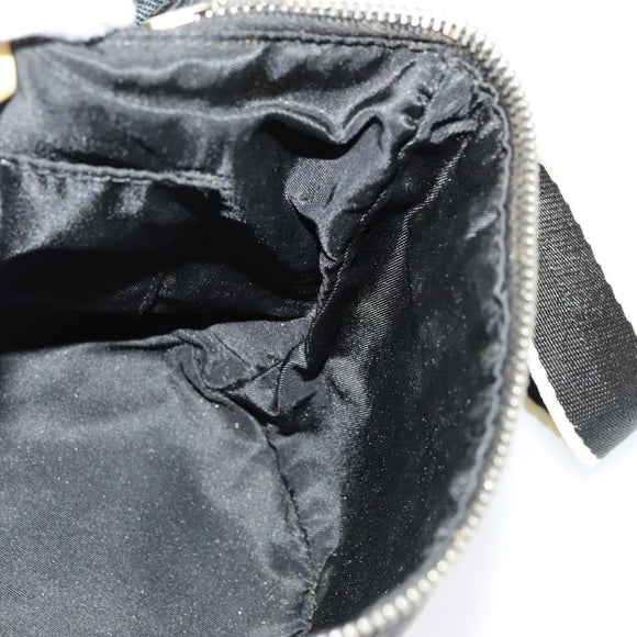 Christian Dior Trotter Canvas Shoulder Bag Black Silver Auth gh722