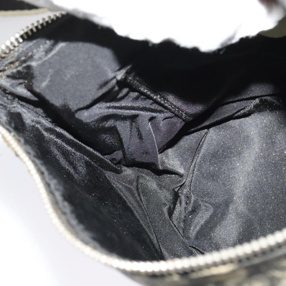 Christian Dior Trotter Canvas Shoulder Bag Black Silver Auth gh722