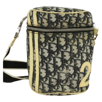 Christian Dior Trotter Canvas Shoulder Bag Black Silver Auth gh722 - 0